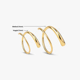 Gold Double Hoops