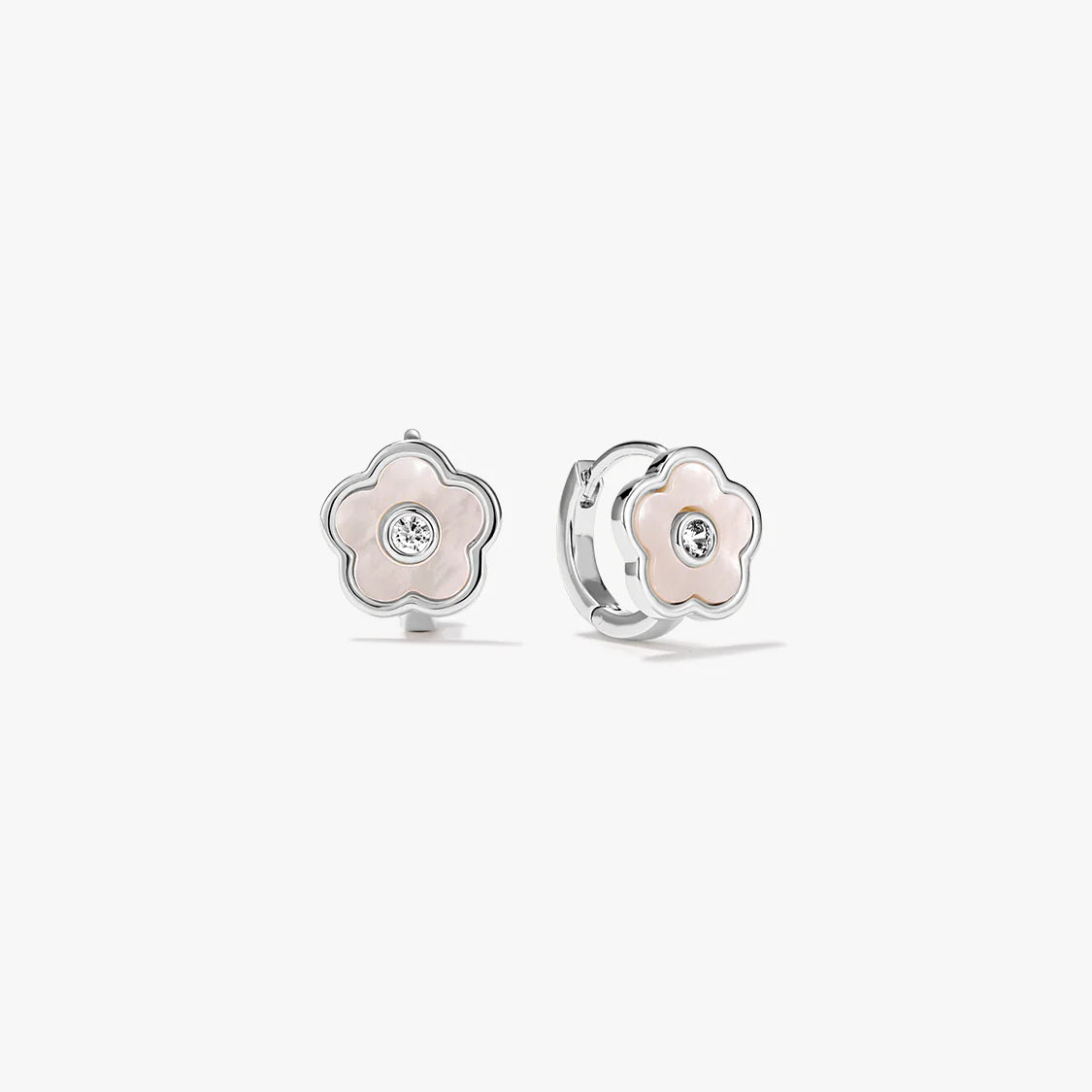 Mother of Pearl Flower Huggies