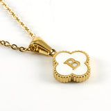 Pearl Clover Initial Necklace