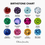 Paperclip Birthstone Initial Charm Necklace