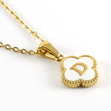 Pearl Clover Initial Necklace