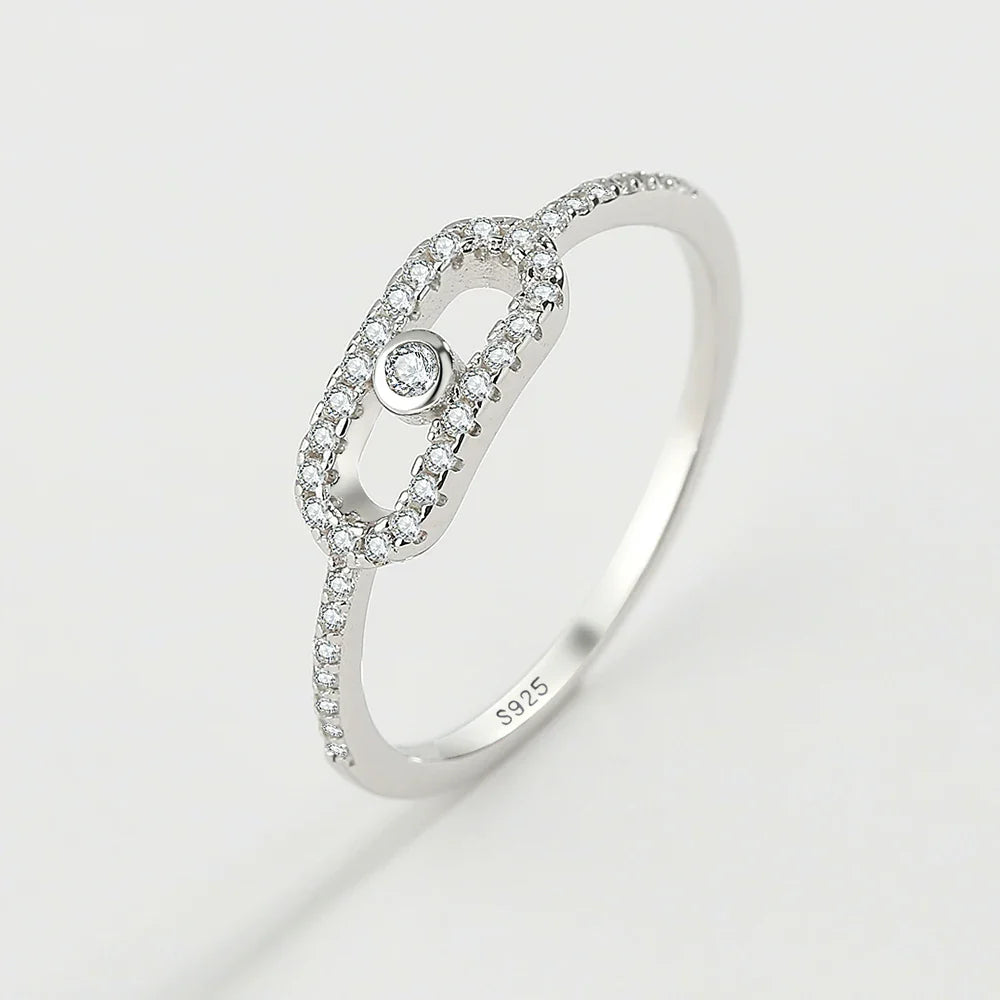 Emma - Geometric Ring for Women, Elegant Sterling Silver Design