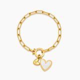 Paperclip Initial Heart Duo Bracelet