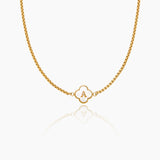 Pearl Clover Initial Necklace