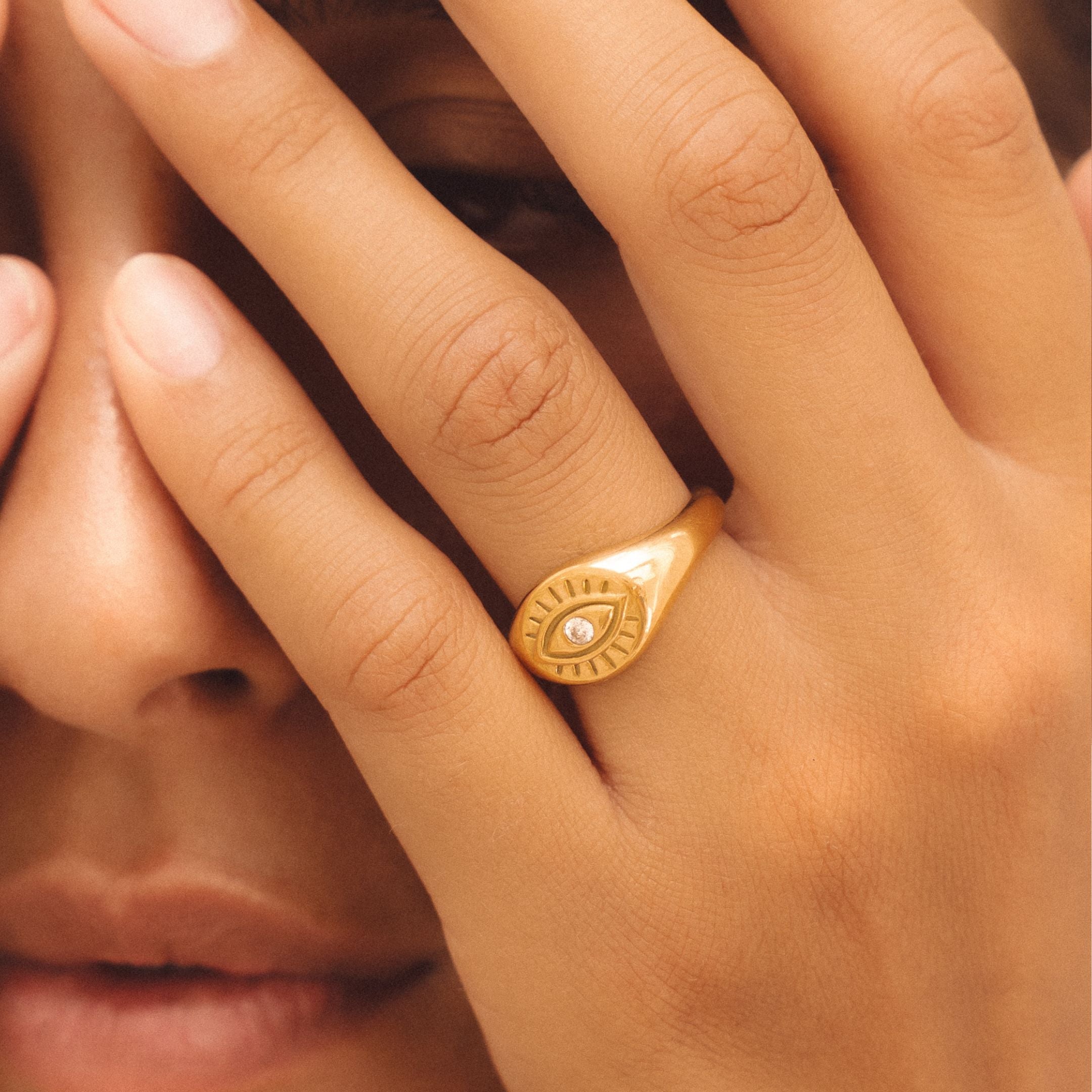 Evil Eye Signet Ring