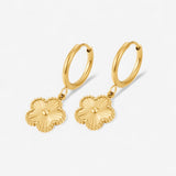 Golden Clover Hoop Earrings
