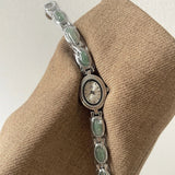 Aubrette Women's Watch - Luxury Jade Bracelet Quartz Timepiece, Elegant Gold Design