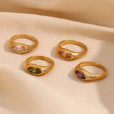 Aurora Ring - Colorful Horse Eye Zircon Ring in Durable Hypoallergenic Steel