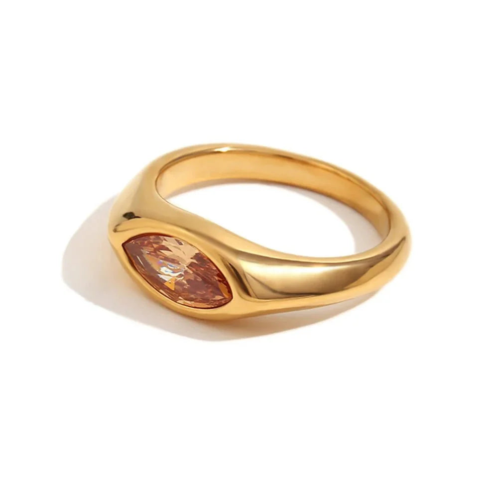 Aurora Ring - Colorful Horse Eye Zircon Ring in Durable Hypoallergenic Steel